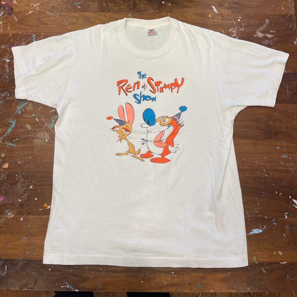 Vintage 90’s Ren & Stimpy Nickelodeon Double Sided Graphic Single Stitch T Shirt